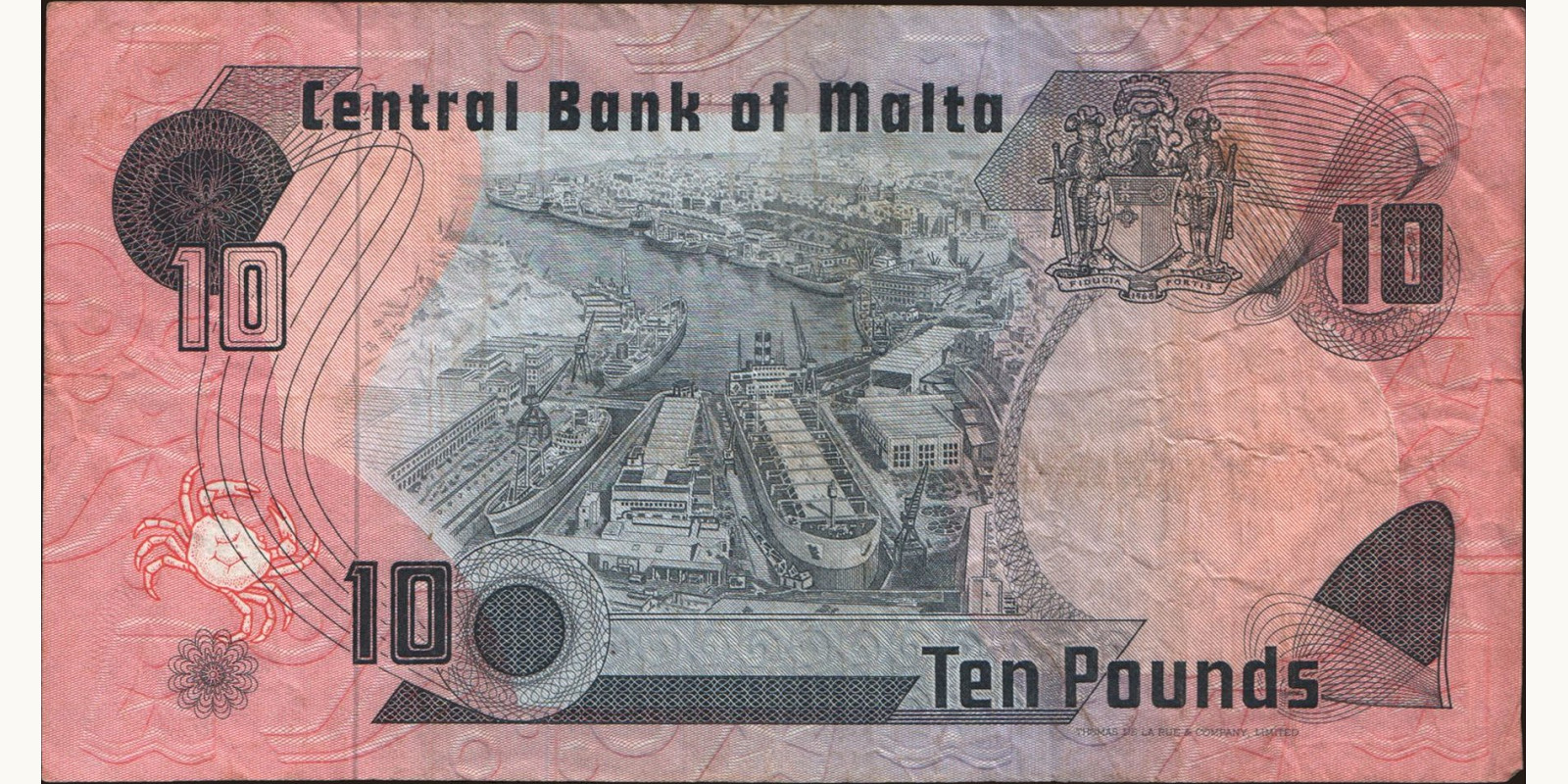 10 liri Мальта 1979 — Оборотная сторона