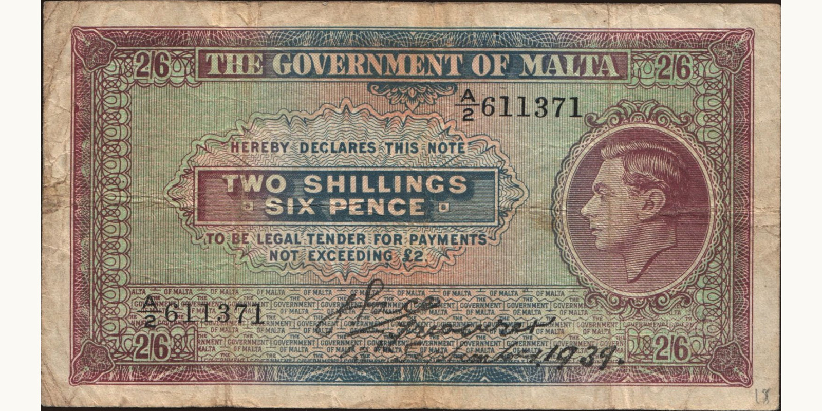 2 shilling 1939