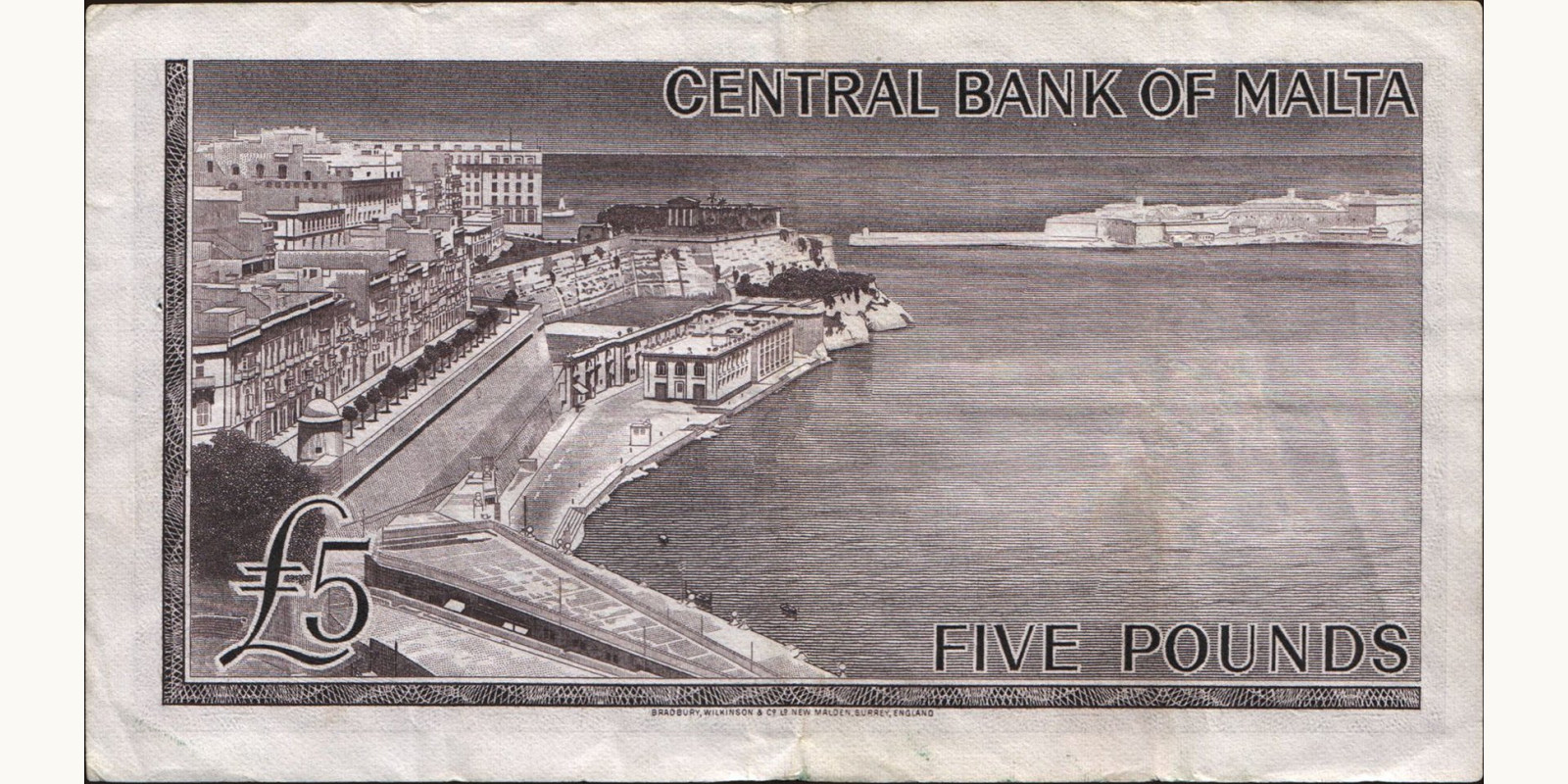 5 pounds Мальта 1967 — Оборотная сторона