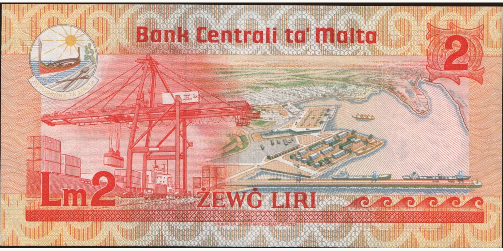 2 liri Malta 1986 — Back side
