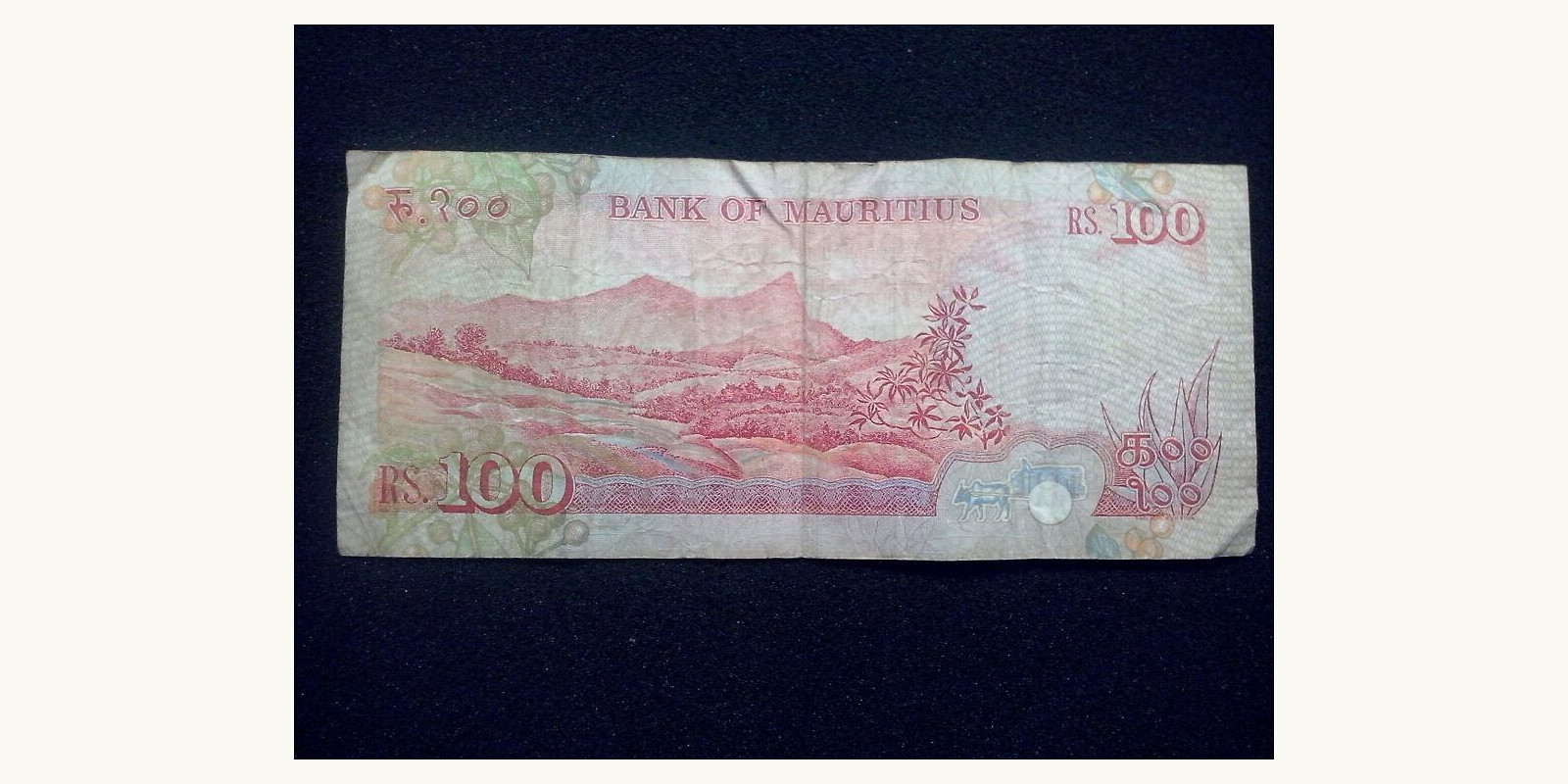 100 rupees Маврикий 1986 — Оборотная сторона