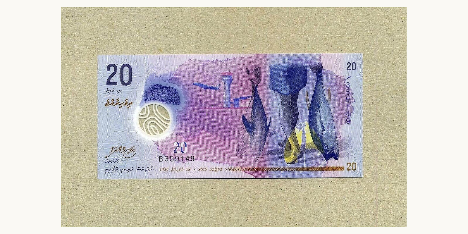 20 rufiyaa Мальдивы 2015 — Оборотная сторона