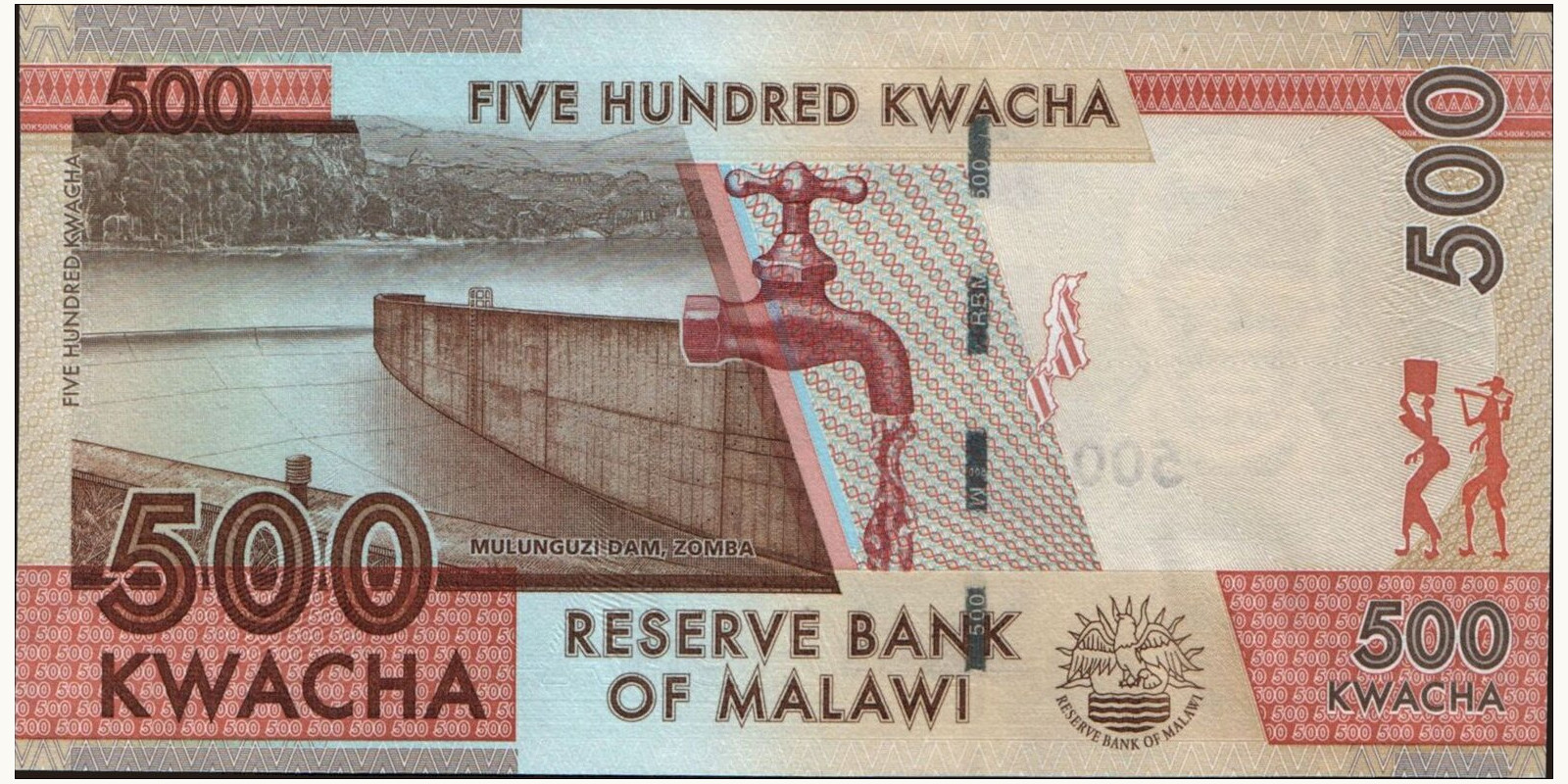 500 kwacha Malawi 2021 — Back side