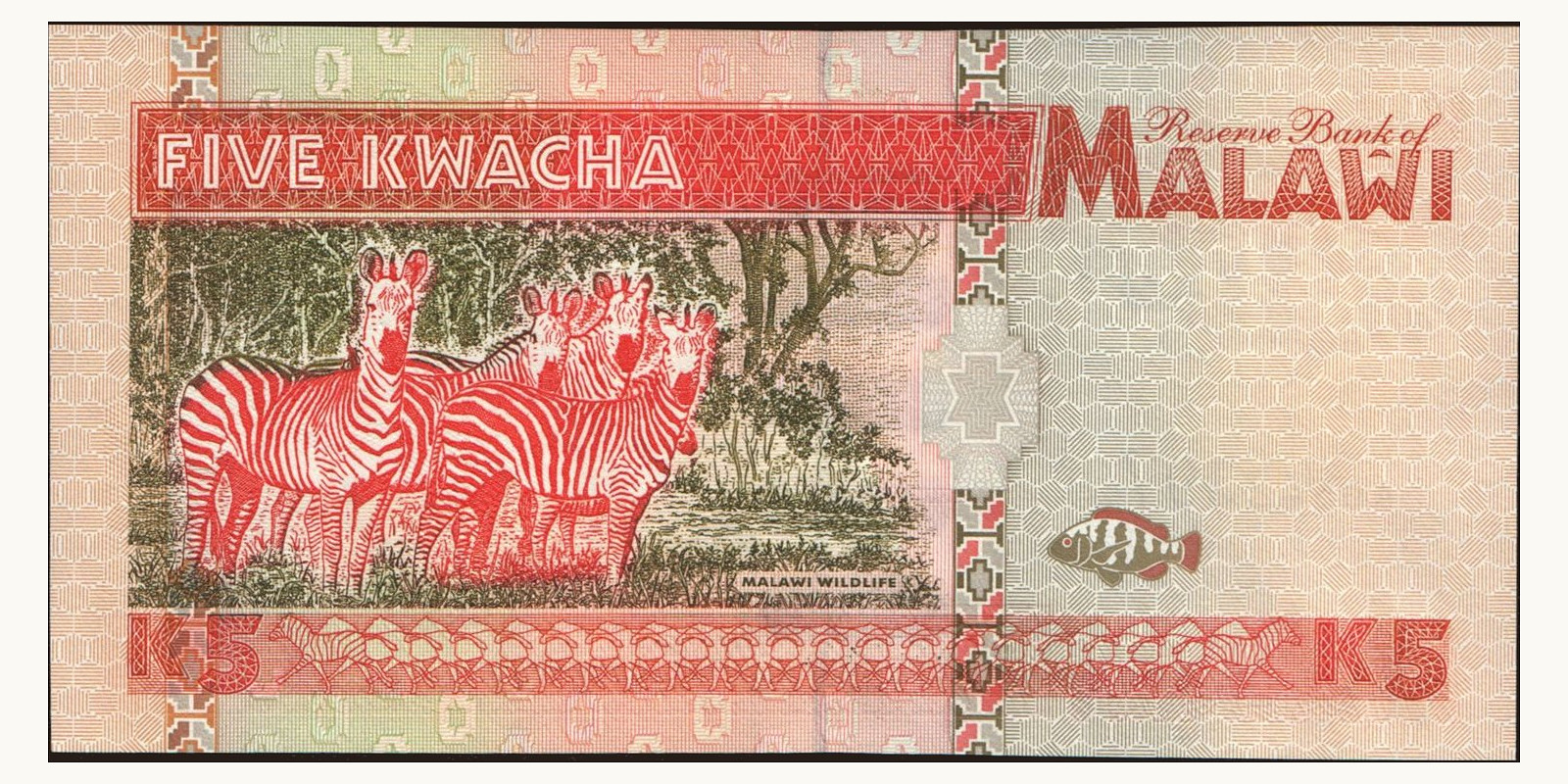 5 kwacha Malawi 1995 — Back side