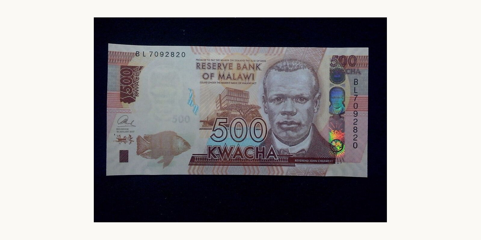 500 kwacha Malawi 2017 — Front side