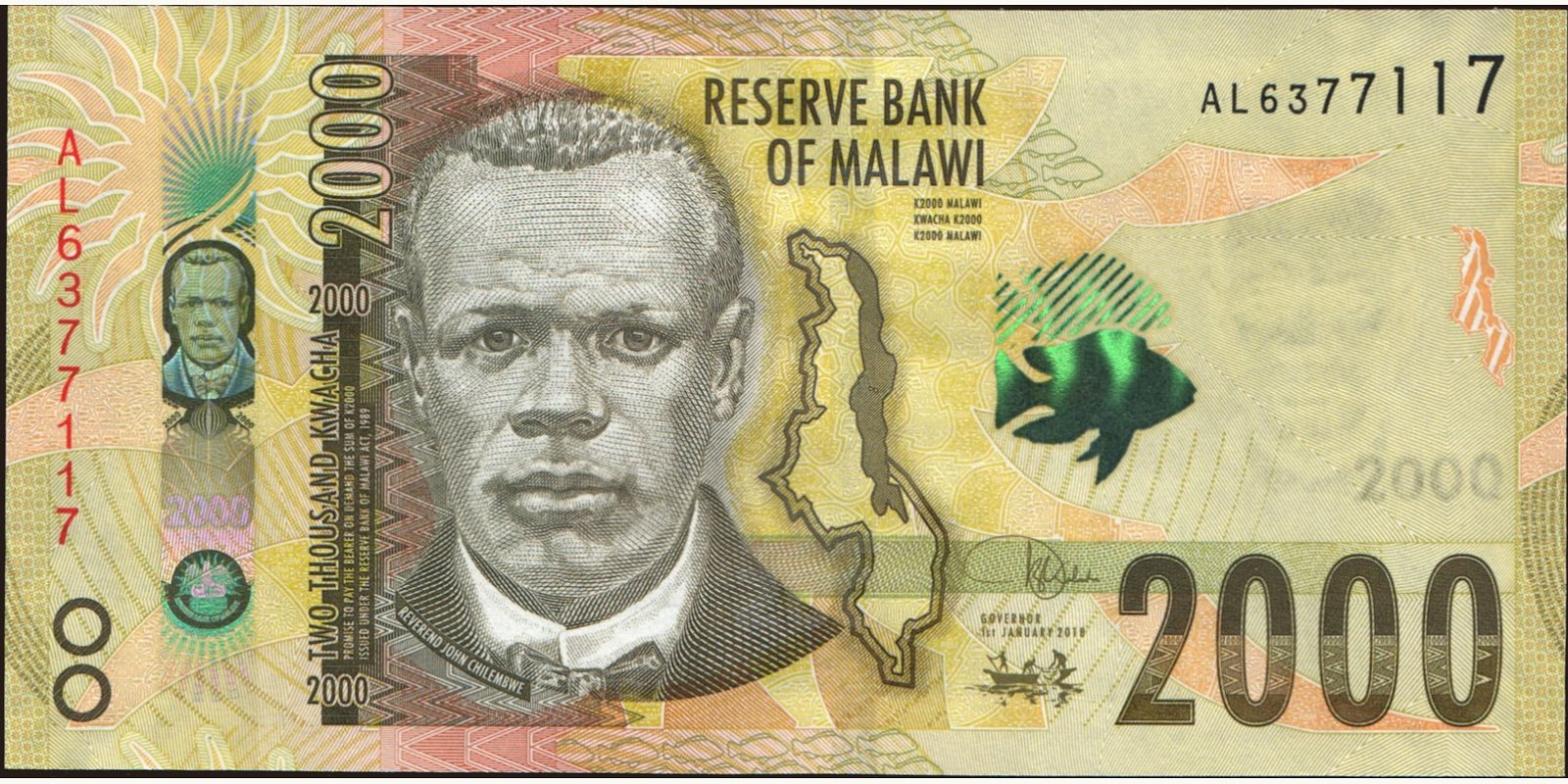 2018 kwacha Malawi 2000 — Front side