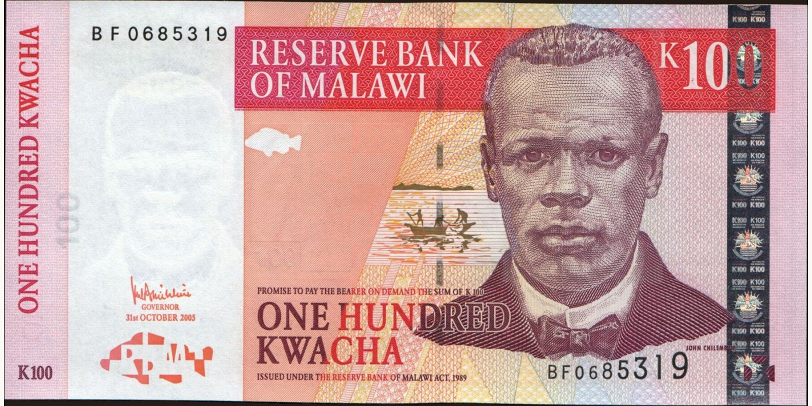 100 kwacha Malawi 2005 — Front side