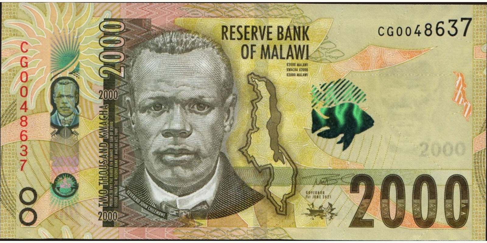 2021 kwacha Малави 2000 — Лицевая сторона