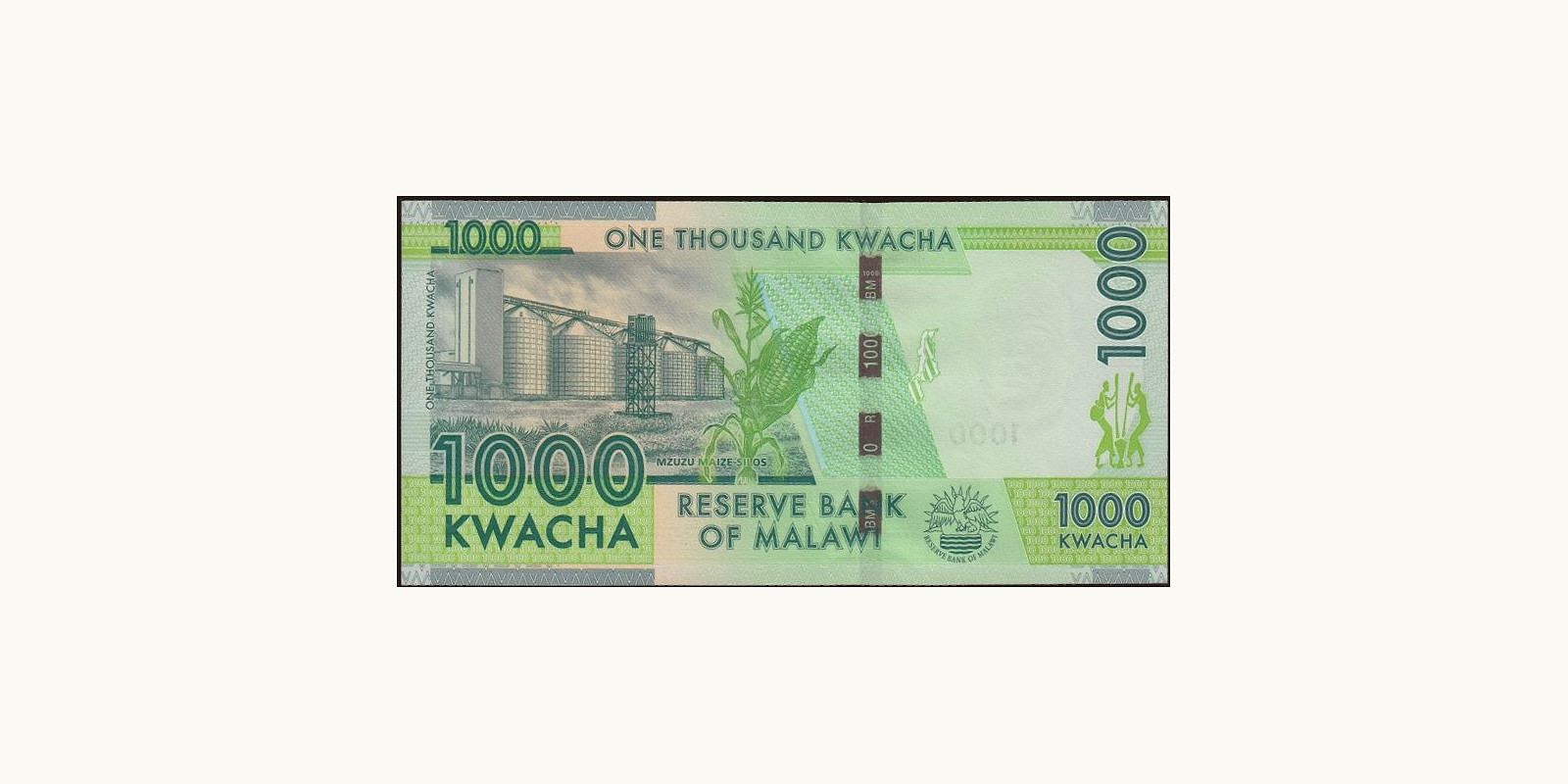 1000 kwacha Малави 2012 — Оборотная сторона