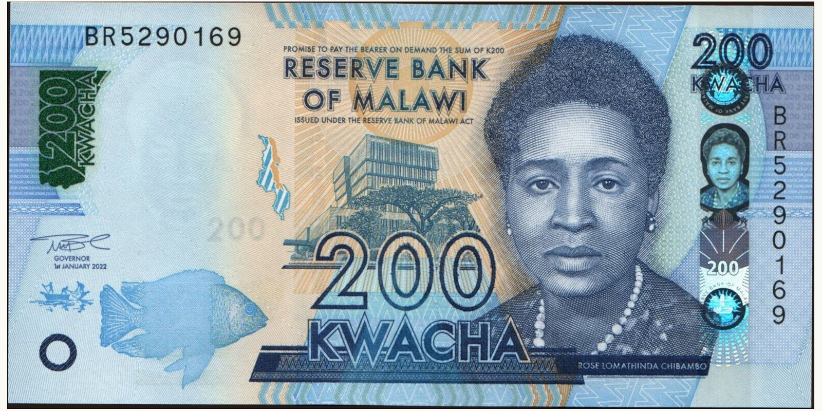 200 kwacha Малави 2022 — Лицевая сторона