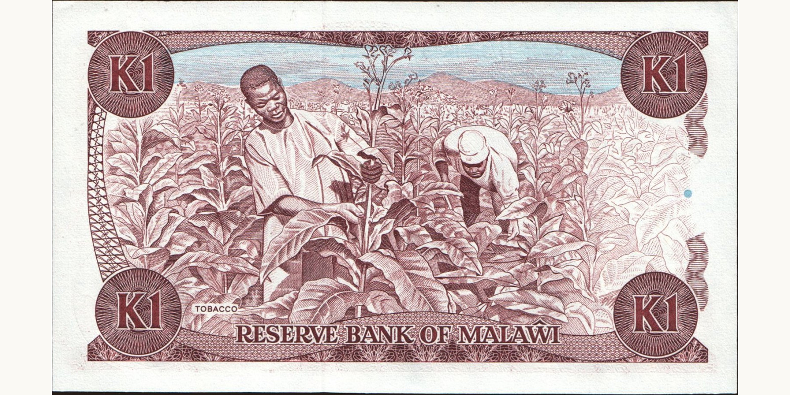 1 kwacha Малави 1988 — Оборотная сторона