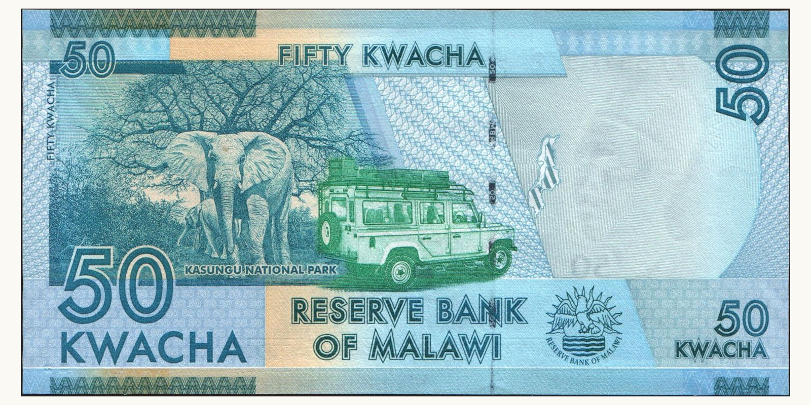 50 kwacha Малави 2012 — Оборотная сторона