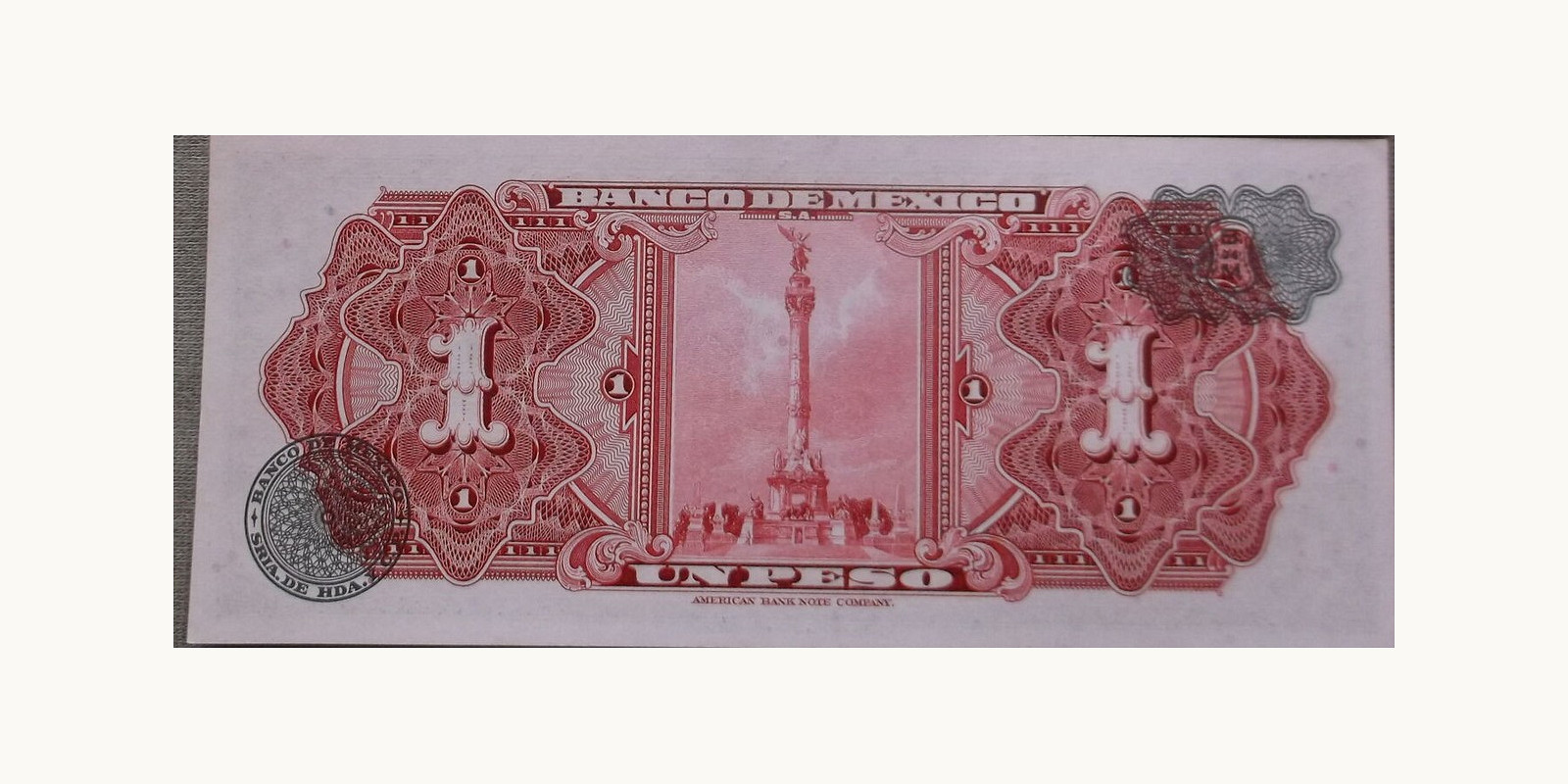 1 pesos Mexico 1965 — Back side