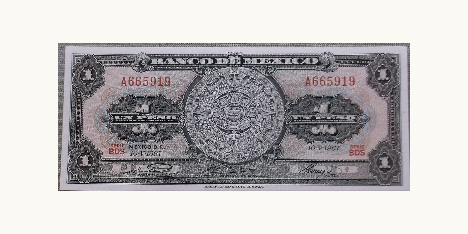 1 pesos Mexico 1965 — Front side