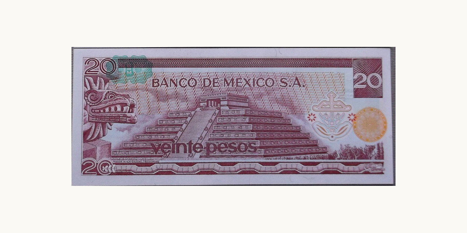 20 pesos Мексика 1973 — Оборотная сторона