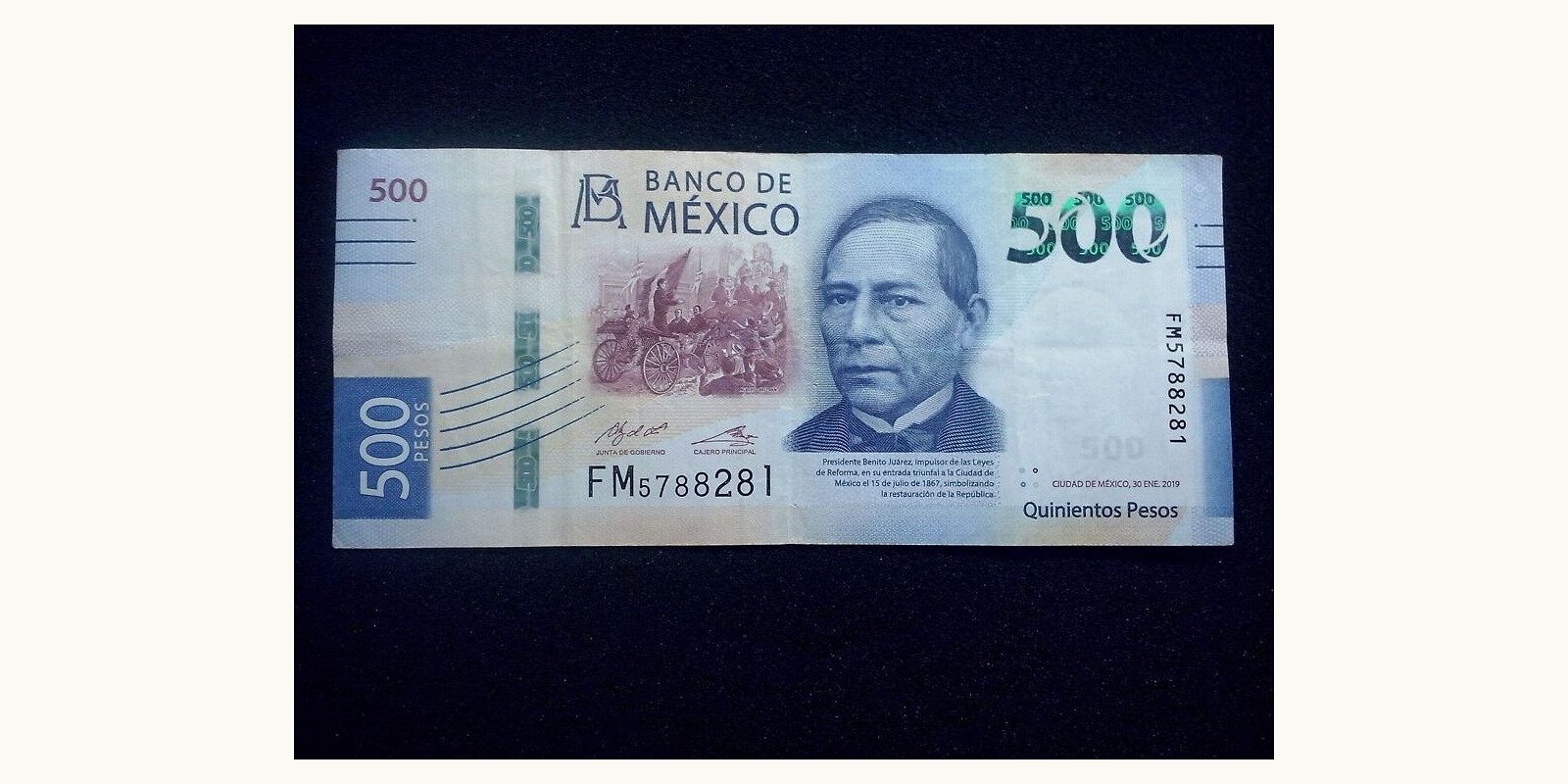 500 pesos Mexico 2019 — Front side