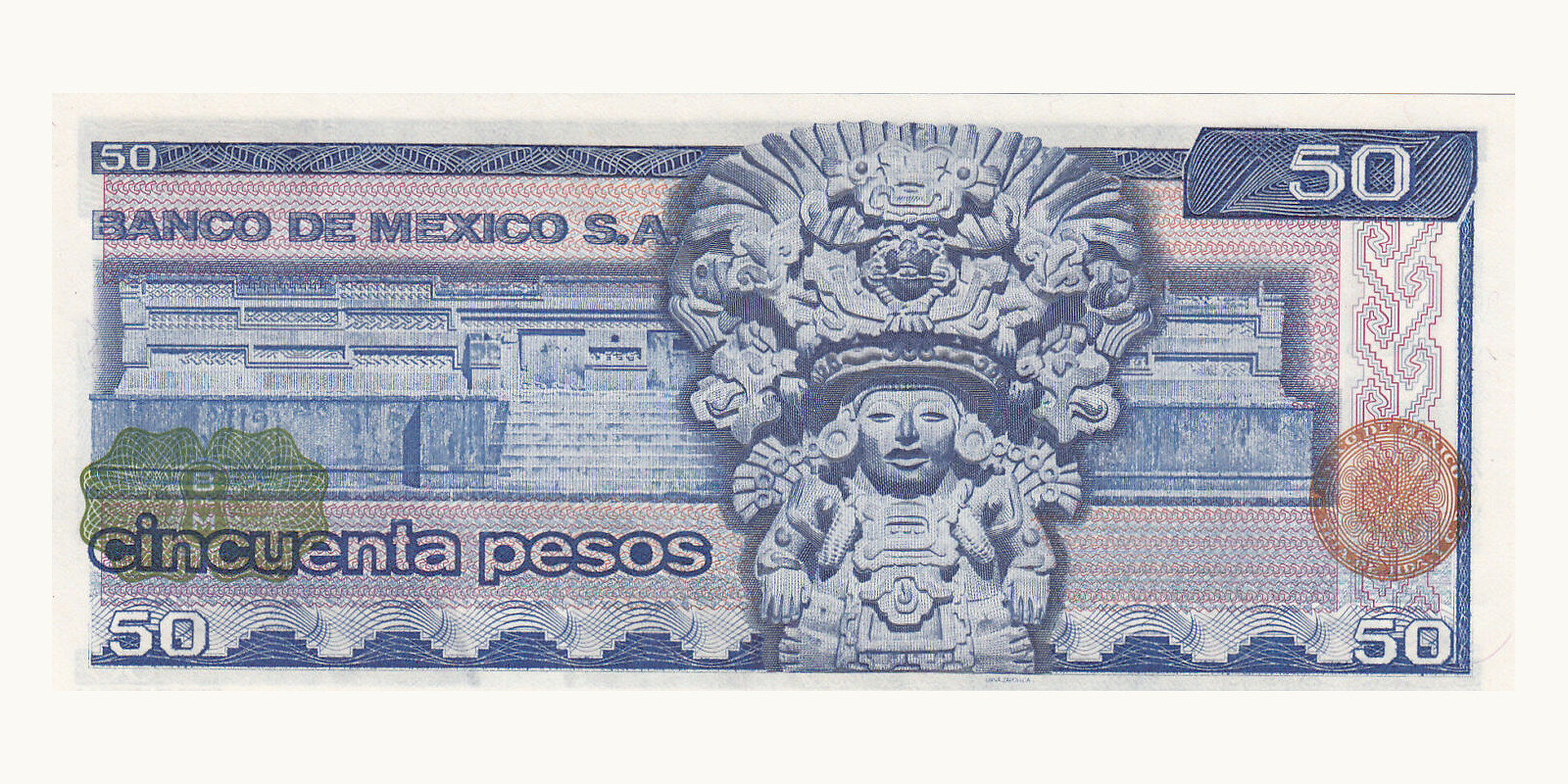 50 pesos Mexico 1978 — Back side