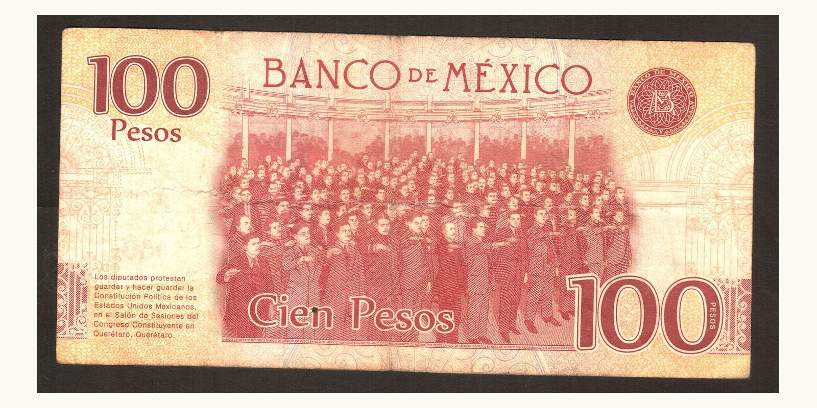 100 pesos Mexico 2016 — Back side