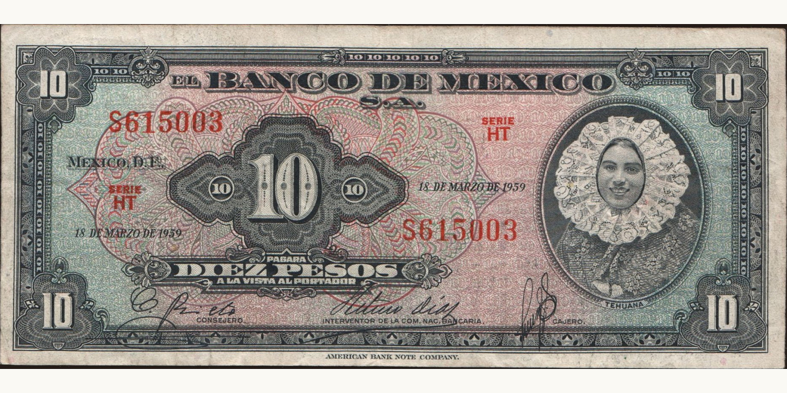 10 pesos 1959