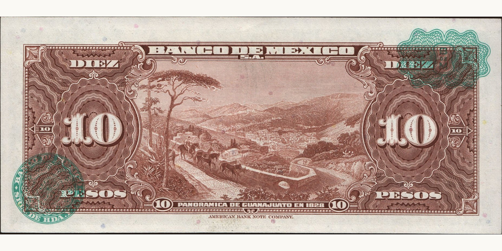 10 pesos Мексика 1961 — Оборотная сторона