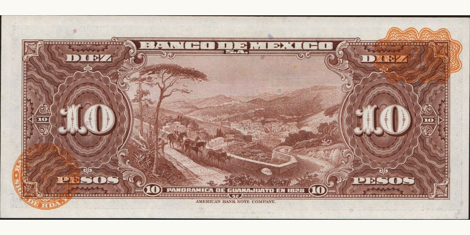 10 pesos Мексика 1963 — Оборотная сторона