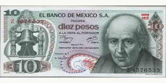 10 pesos 1977