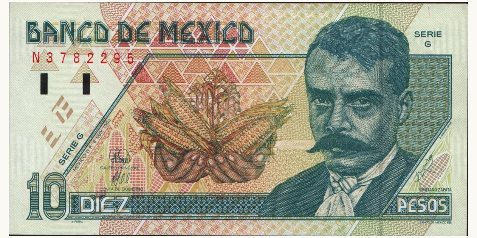 10 pesos Мексика 1994 — Лицевая сторона