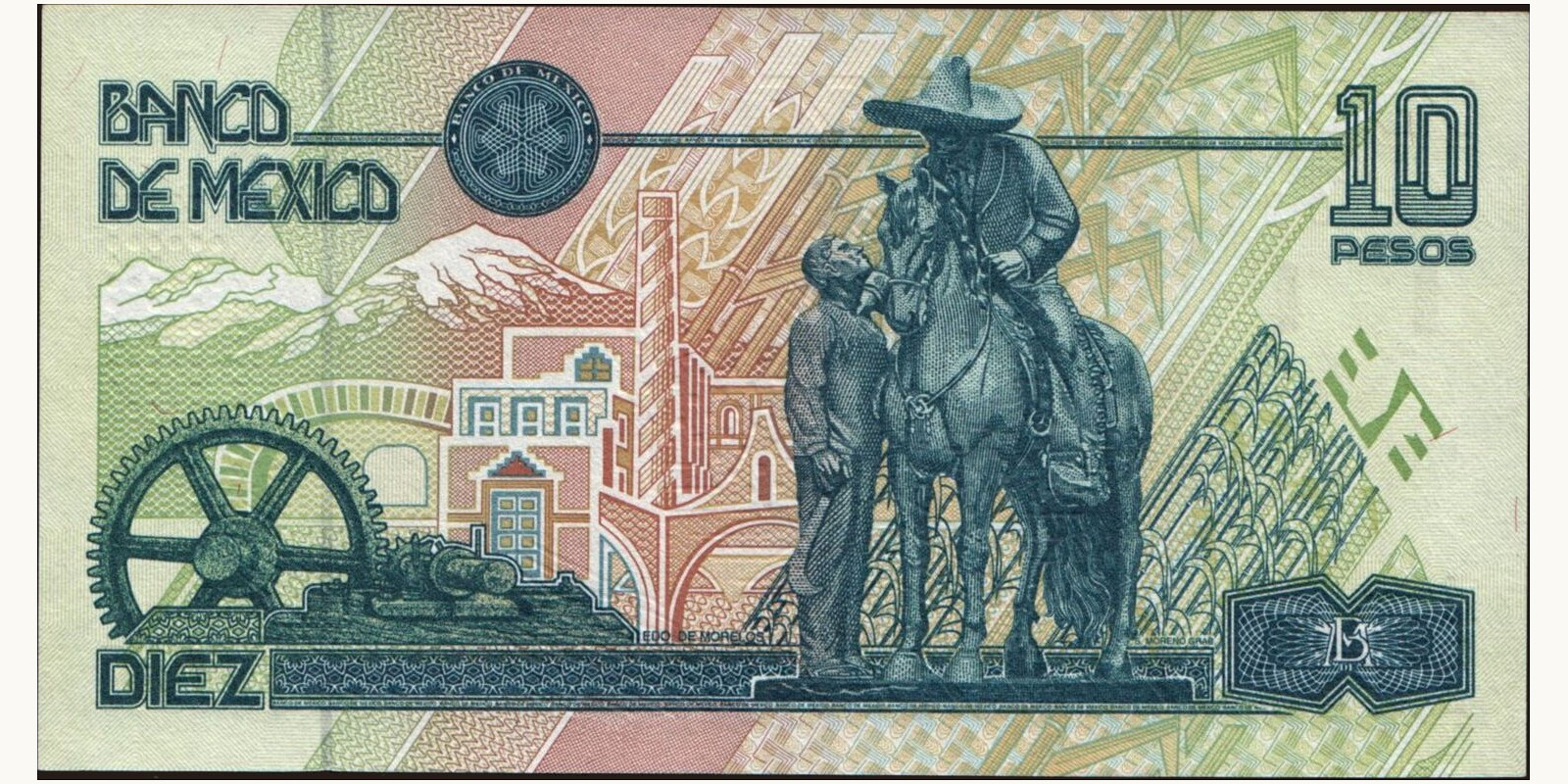10 pesos Mexico 1996 — Back side