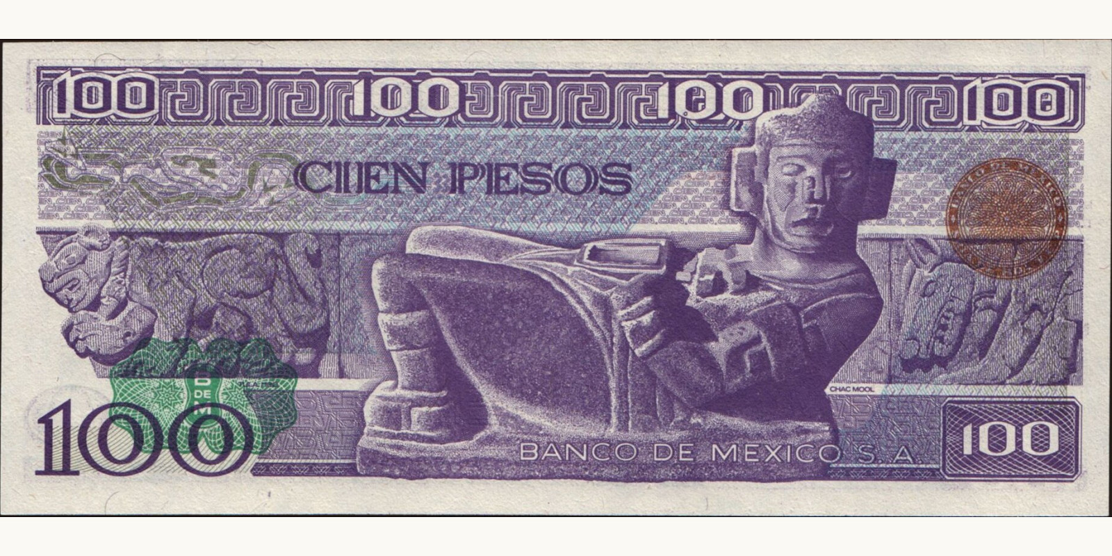 100 pesos Мексика 1979 — Оборотная сторона