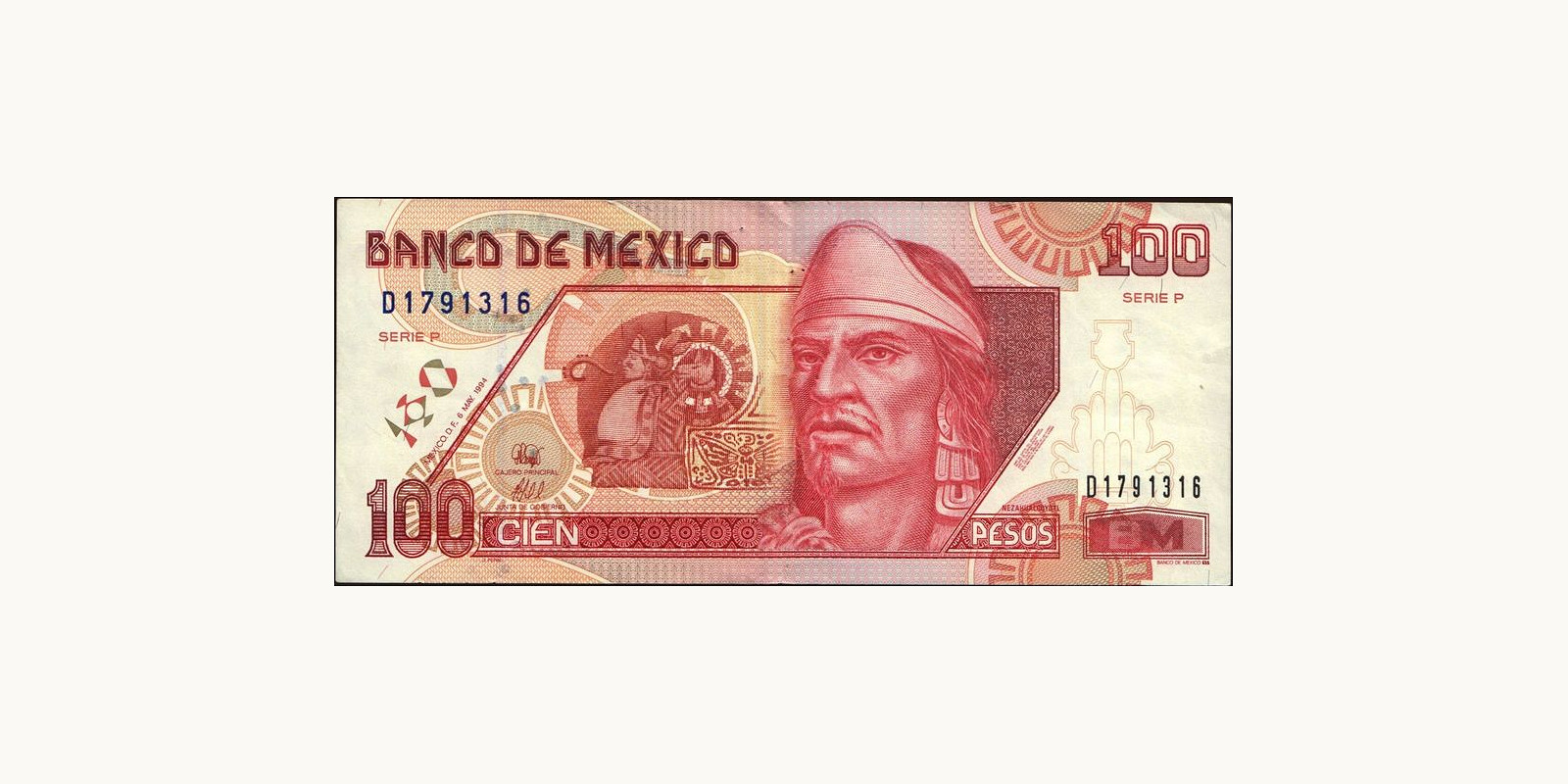 100 pesos Мексика 1994 — Лицевая сторона