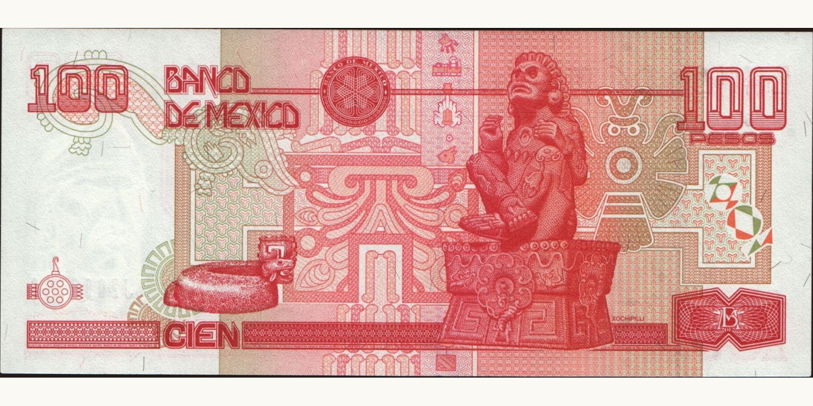 100 pesos Mexico 1996 — Back side