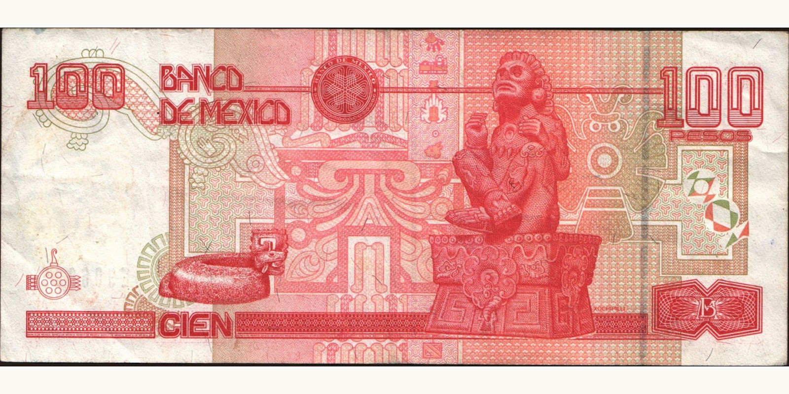 100 pesos Mexico 2000 — Back side