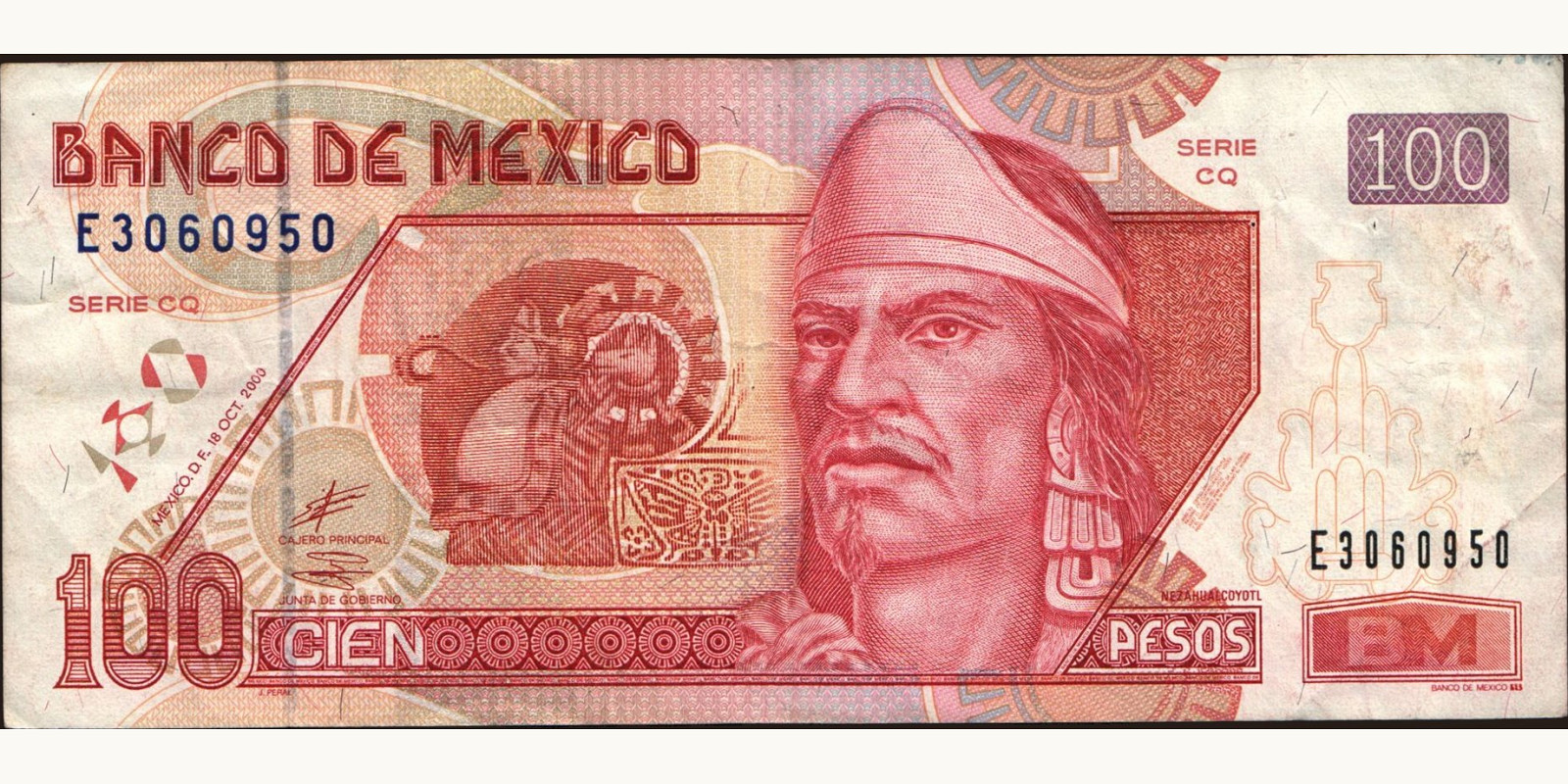 100 pesos Mexico 2000 — Front side