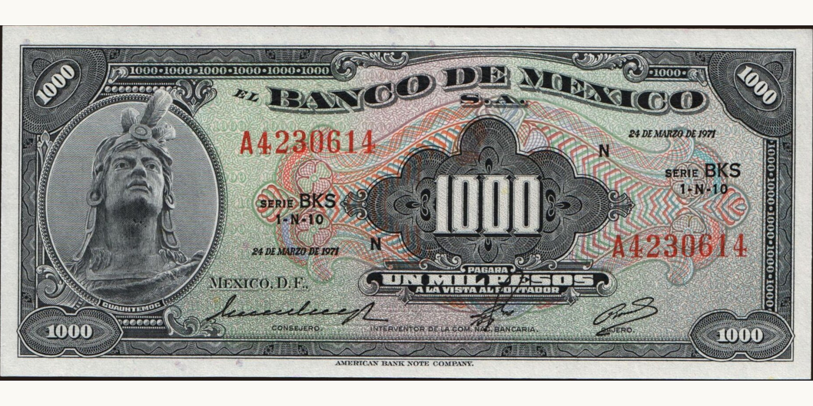 1000 pesos 1971