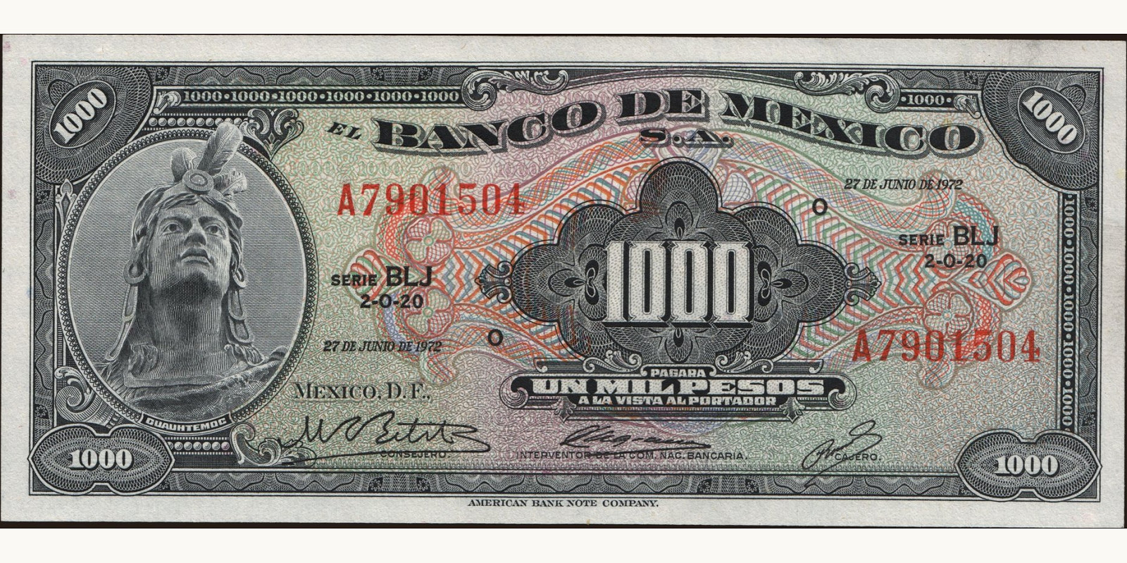 1000 pesos 1972