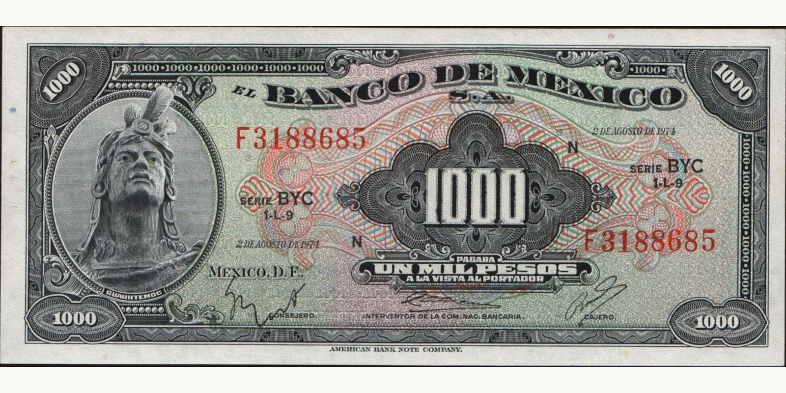1000 pesos 1974