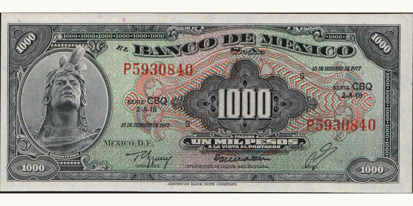 1000 pesos 1977
