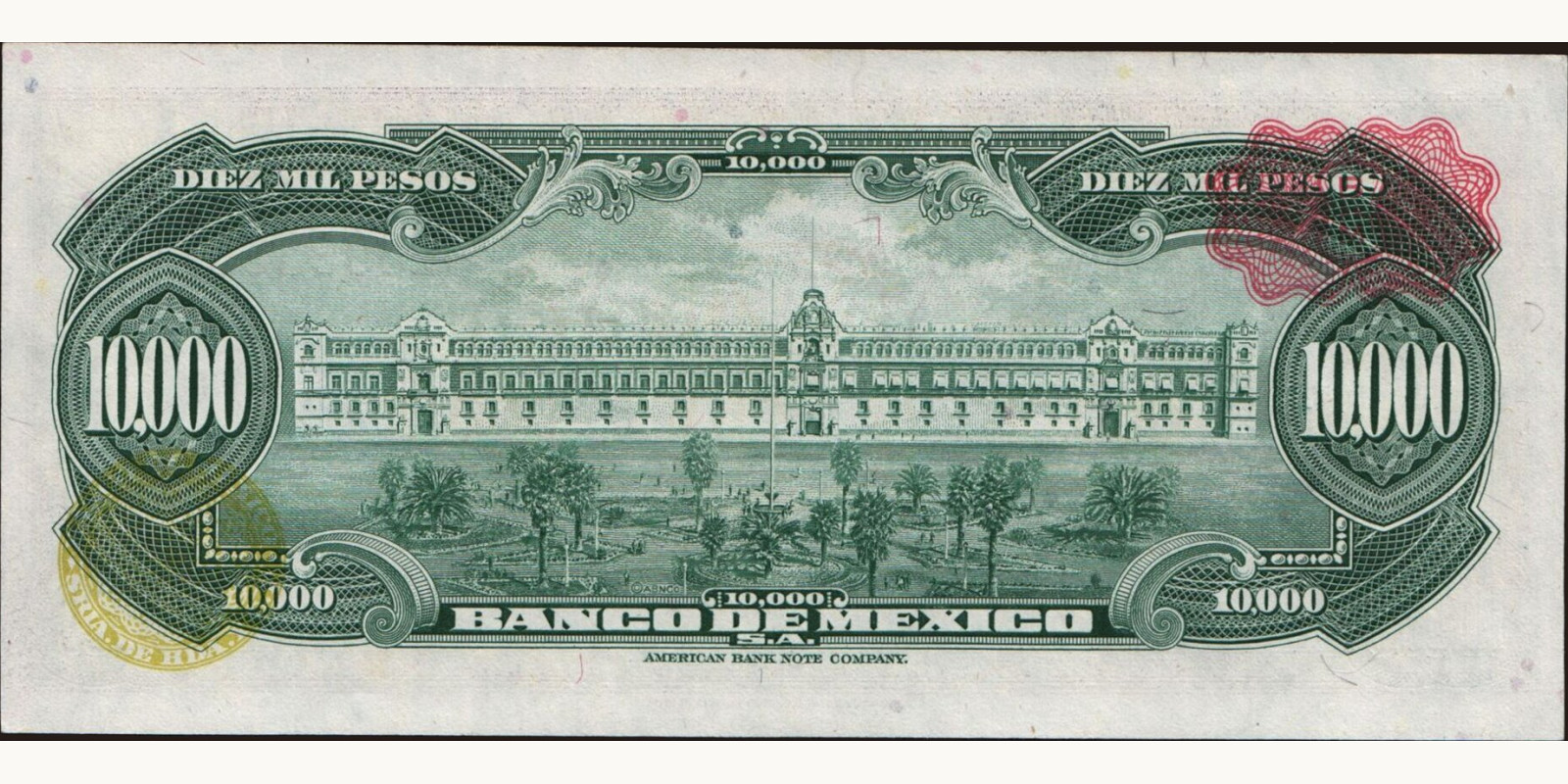 10000 pesos Мексика 1978 — Оборотная сторона