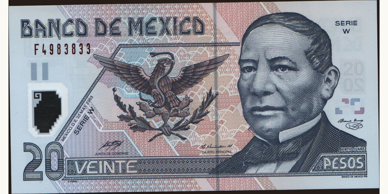 20 pesos Мексика 2003 — Лицевая сторона