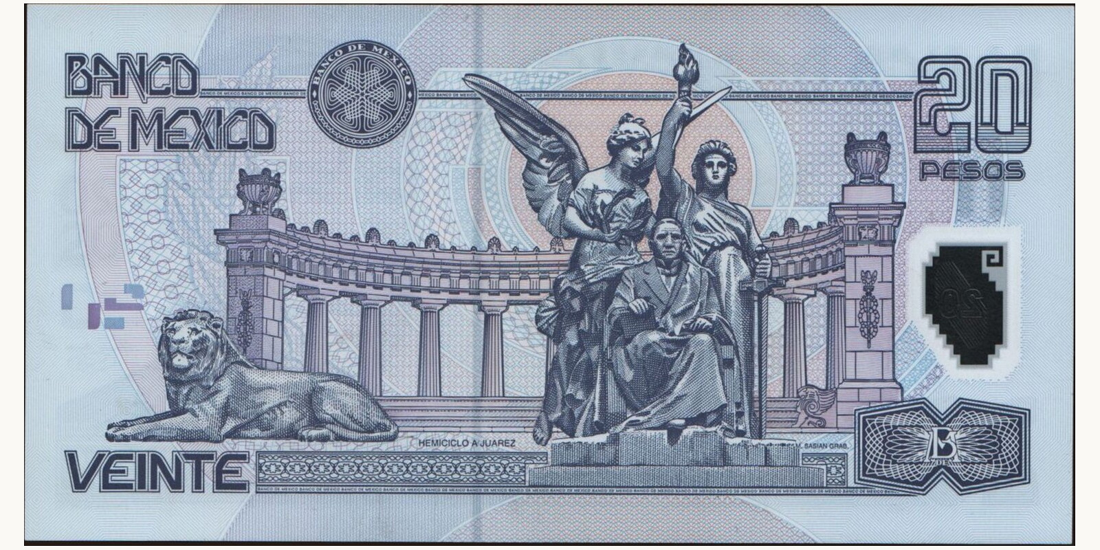 20 pesos Mexico 2005 — Back side