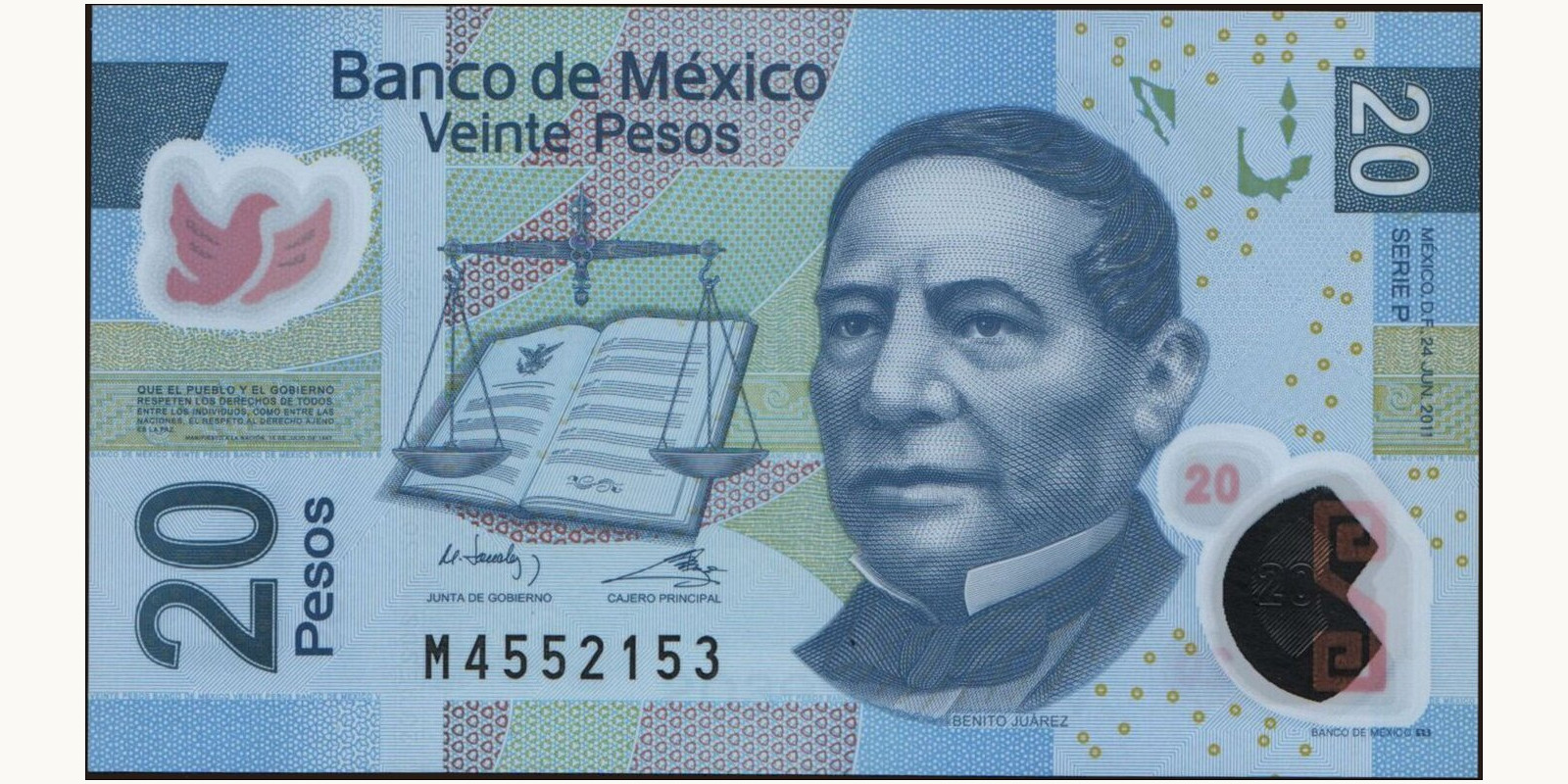 20 pesos Мексика 2011 — Лицевая сторона