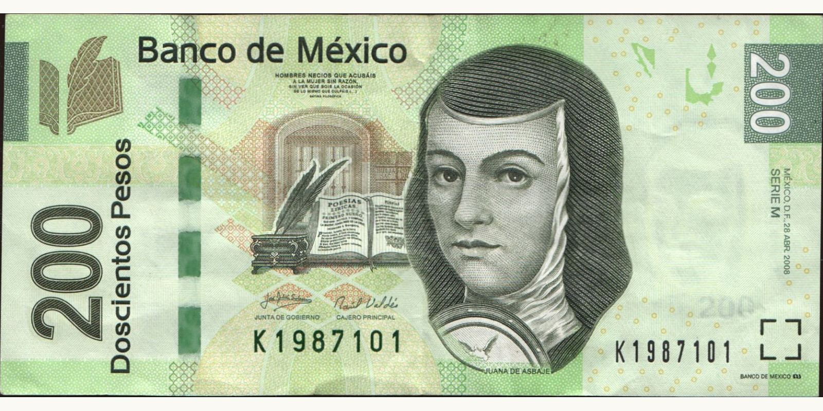 200 pesos Mexico 2008 — Front side