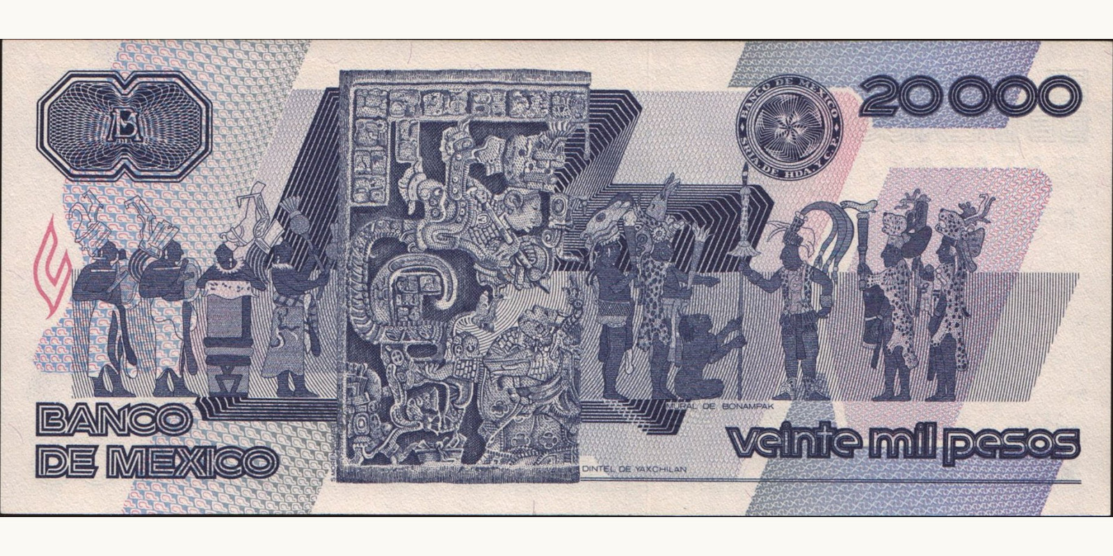 20000 pesos Mexico 1989 — Back side
