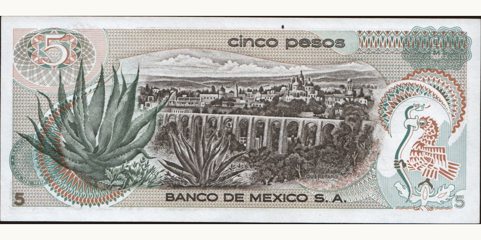 5 pesos Мексика 1969 — Оборотная сторона