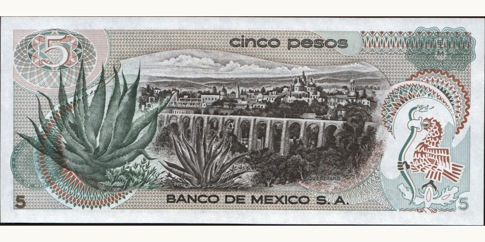 5 pesos Мексика 1972 — Оборотная сторона