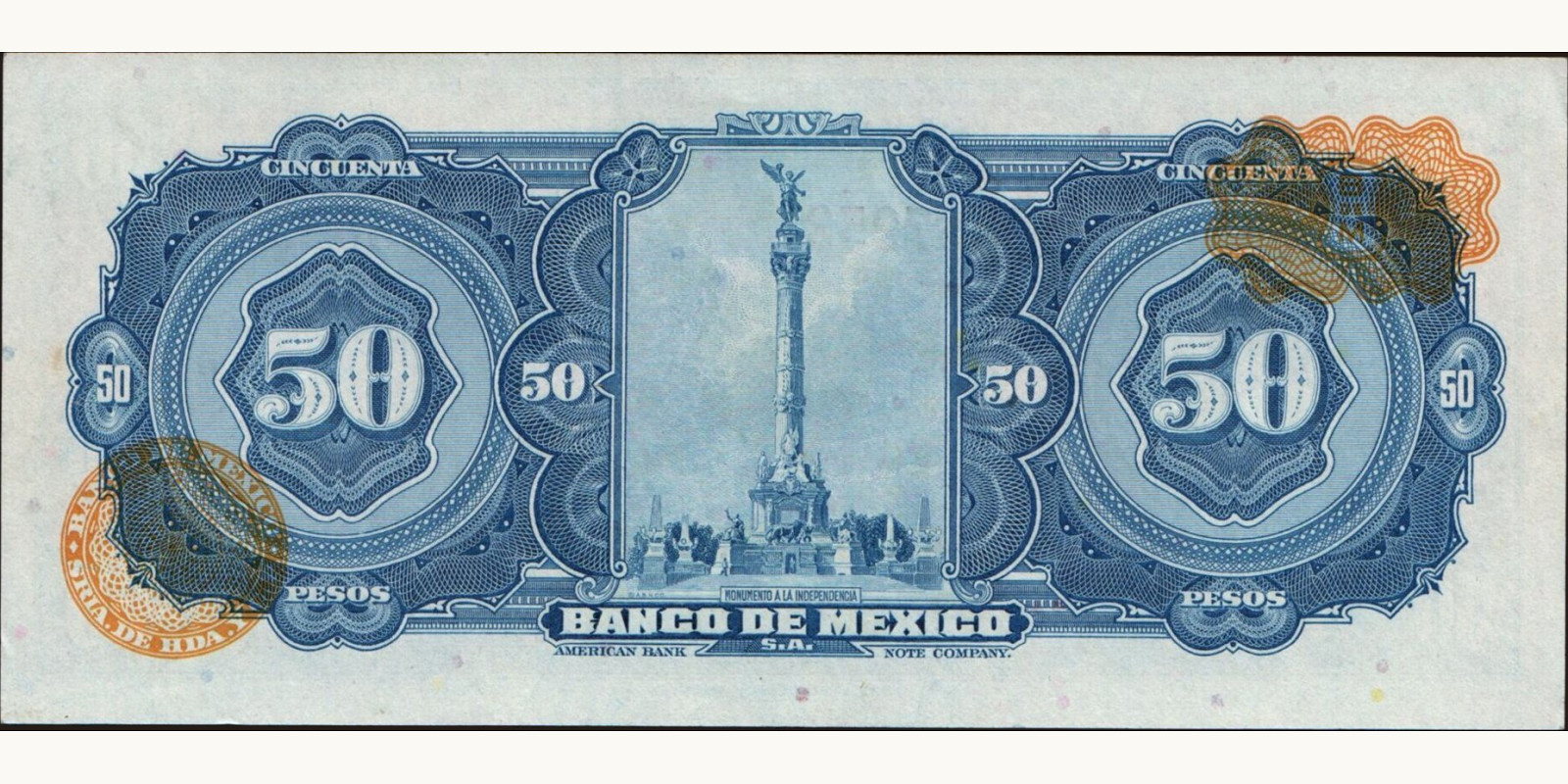 50 pesos Мексика 1972 — Оборотная сторона