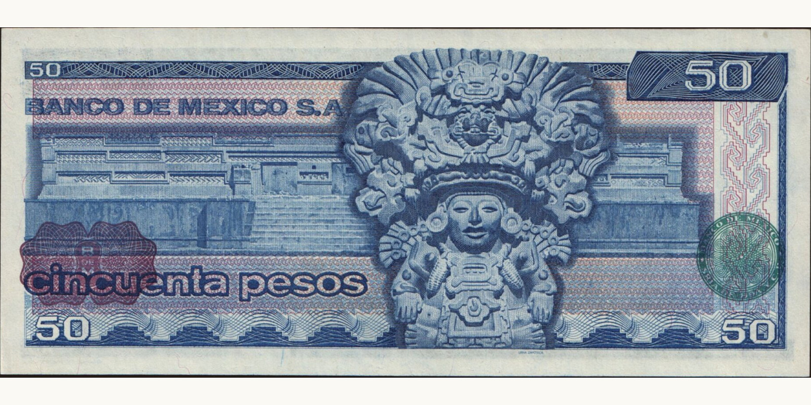50 pesos Mexico 1979 — Back side