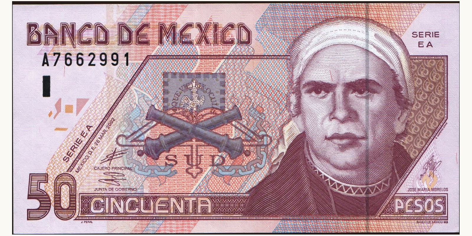 50 pesos Mexico 2002 — Front side