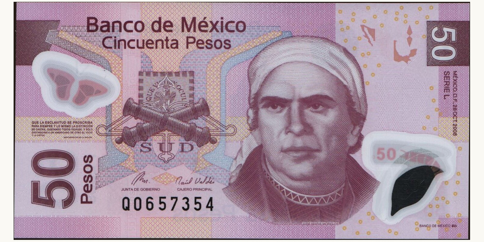 50 pesos Мексика 2008 — Лицевая сторона