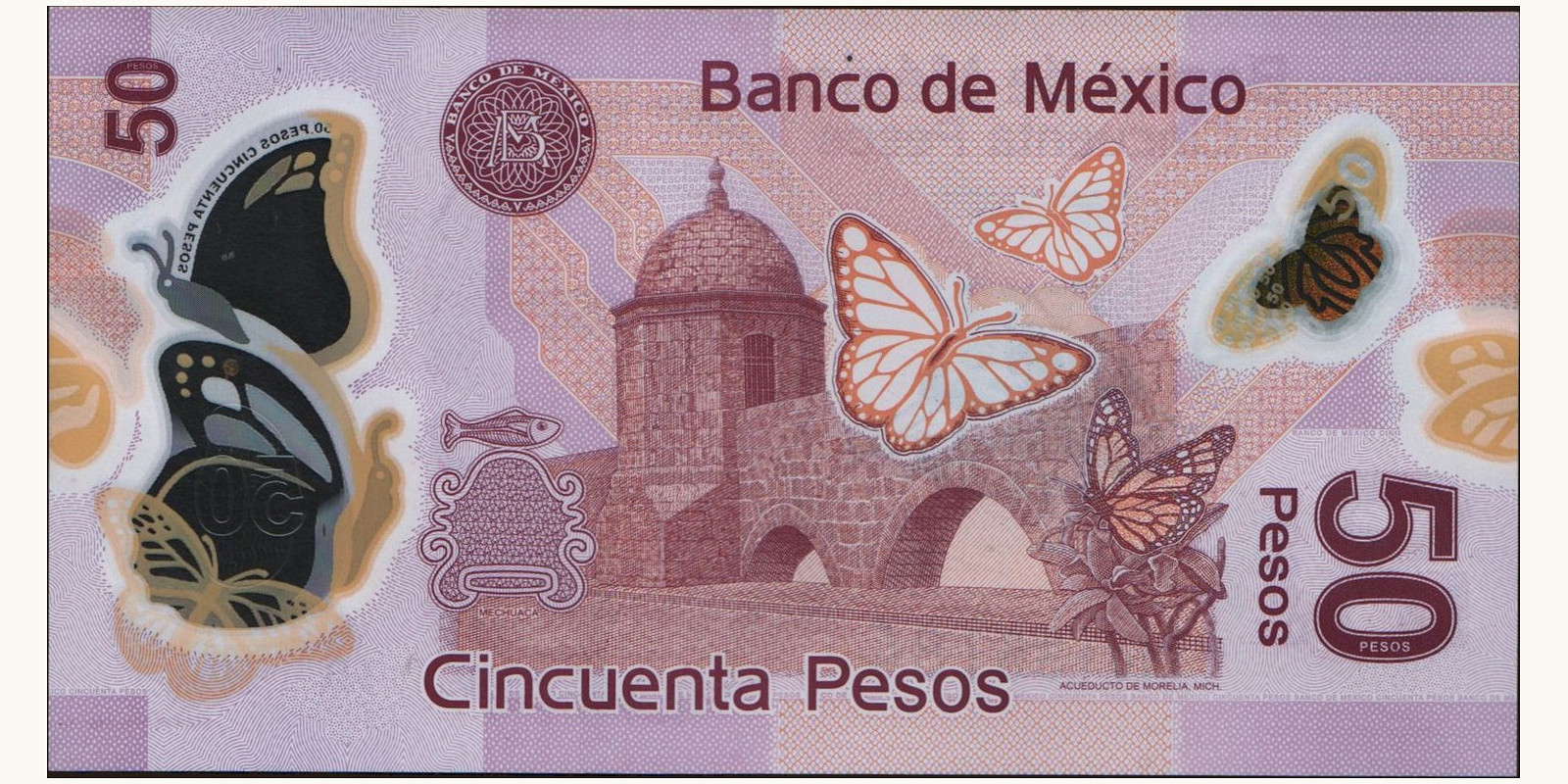 50 pesos Mexico 2010 — Back side
